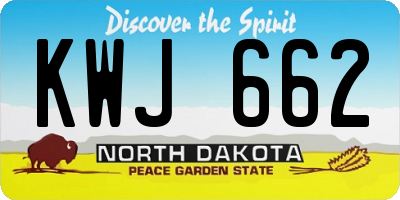 ND license plate KWJ662