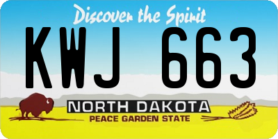 ND license plate KWJ663