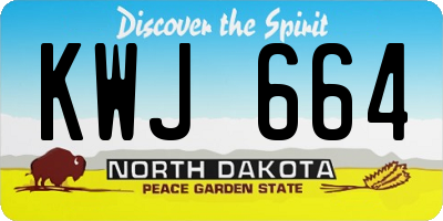 ND license plate KWJ664