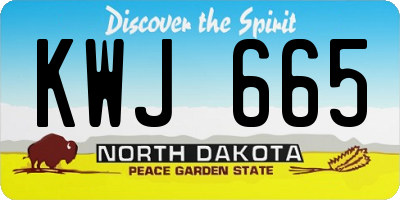 ND license plate KWJ665