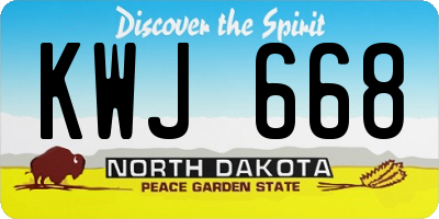 ND license plate KWJ668