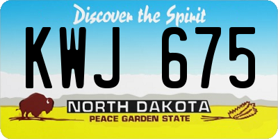 ND license plate KWJ675