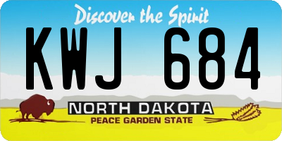 ND license plate KWJ684