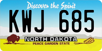 ND license plate KWJ685