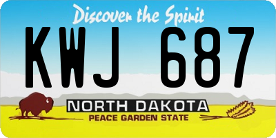ND license plate KWJ687