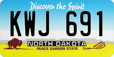 ND license plate KWJ691