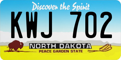 ND license plate KWJ702