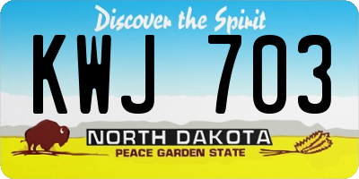 ND license plate KWJ703