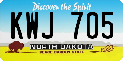 ND license plate KWJ705