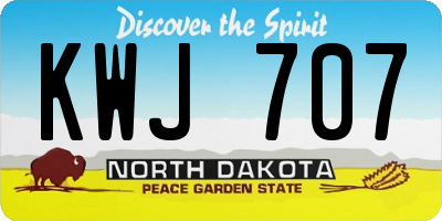 ND license plate KWJ707