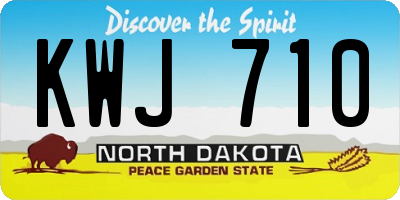 ND license plate KWJ710