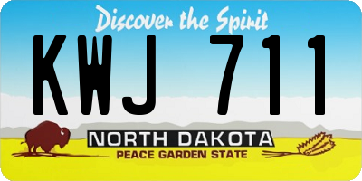 ND license plate KWJ711
