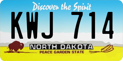 ND license plate KWJ714