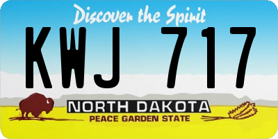 ND license plate KWJ717