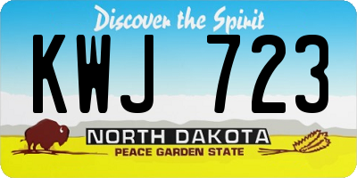 ND license plate KWJ723