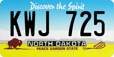 ND license plate KWJ725
