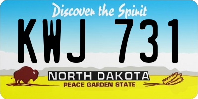 ND license plate KWJ731