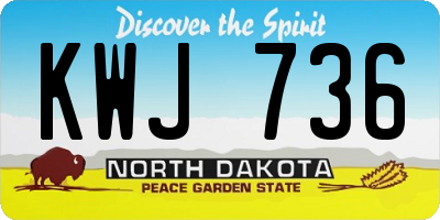 ND license plate KWJ736