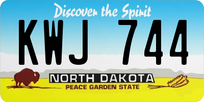 ND license plate KWJ744