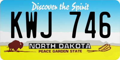 ND license plate KWJ746
