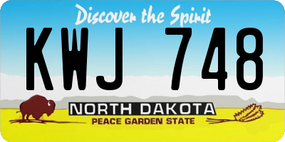 ND license plate KWJ748