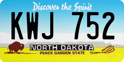 ND license plate KWJ752