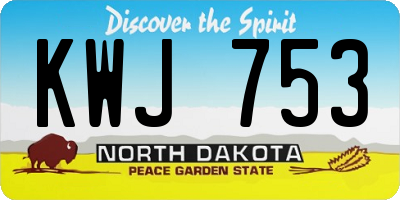 ND license plate KWJ753