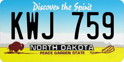 ND license plate KWJ759