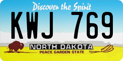ND license plate KWJ769