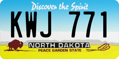 ND license plate KWJ771