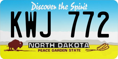 ND license plate KWJ772