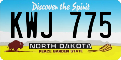 ND license plate KWJ775