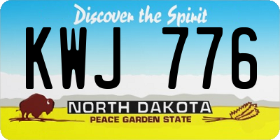 ND license plate KWJ776