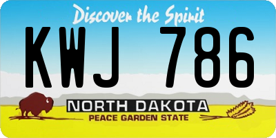 ND license plate KWJ786