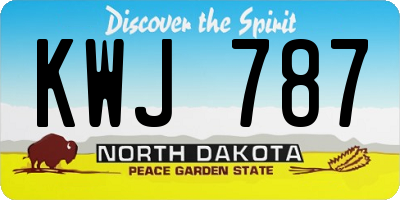 ND license plate KWJ787