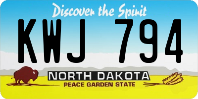 ND license plate KWJ794