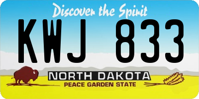 ND license plate KWJ833