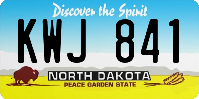 ND license plate KWJ841