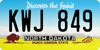 ND license plate KWJ849