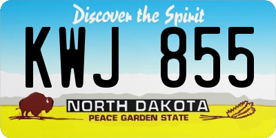 ND license plate KWJ855