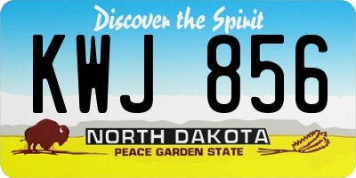 ND license plate KWJ856