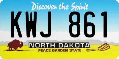 ND license plate KWJ861