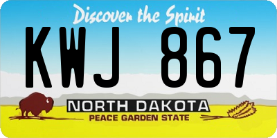 ND license plate KWJ867
