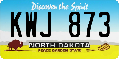 ND license plate KWJ873