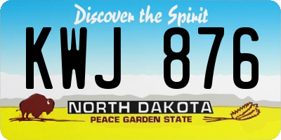ND license plate KWJ876