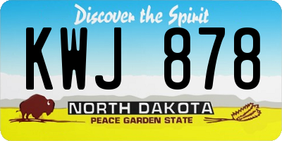 ND license plate KWJ878