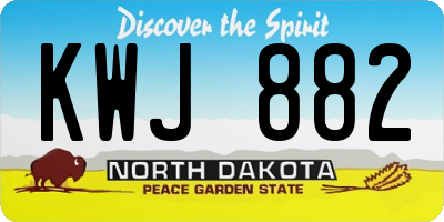 ND license plate KWJ882