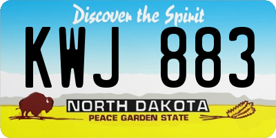 ND license plate KWJ883
