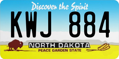 ND license plate KWJ884