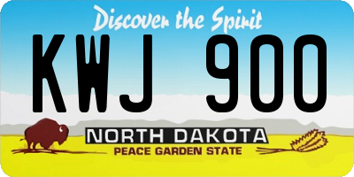 ND license plate KWJ900